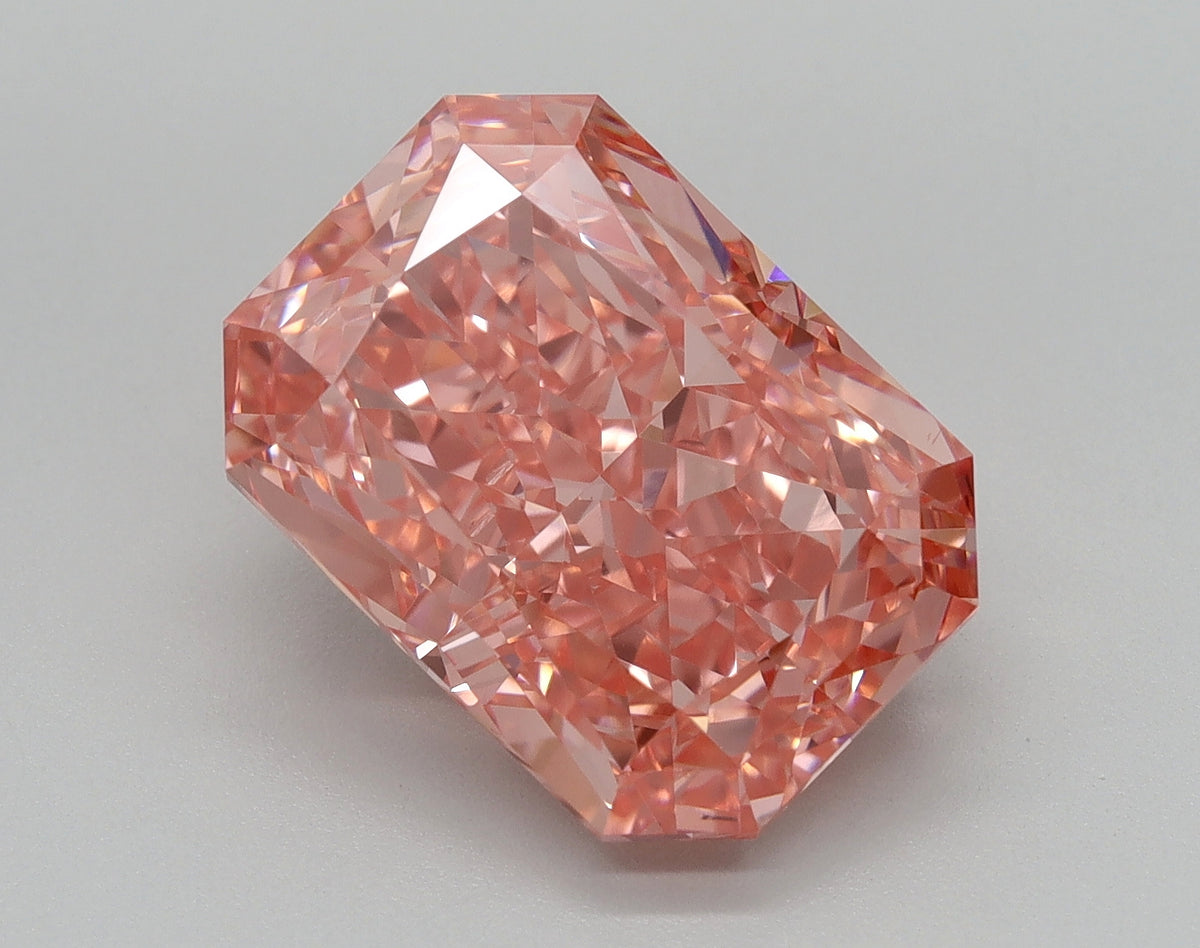 6.03ct Radiant Fancy Vivid Pink Lab-Grown Diamond — VS2 | IGI