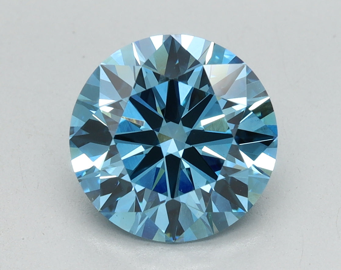 2.19ct Round Fancy Vivid Blue Lab-Grown Diamond — VS1 | IGI