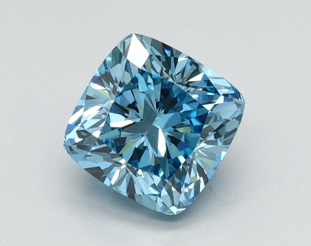 1.43ct Cushion Fancy Vivid Blue Lab-Grown Diamond — VVS2 | IGI