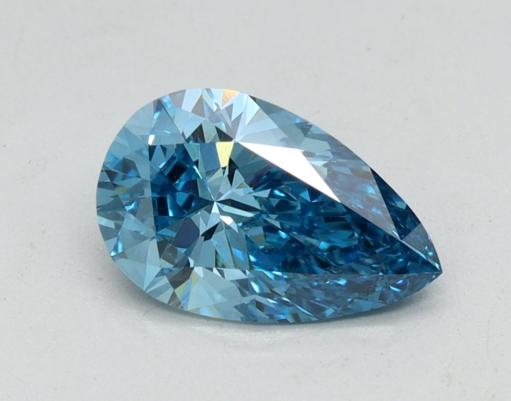 1.07ct Pear Fancy Vivid Blue Lab-Grown Diamond — VS1 | IGI