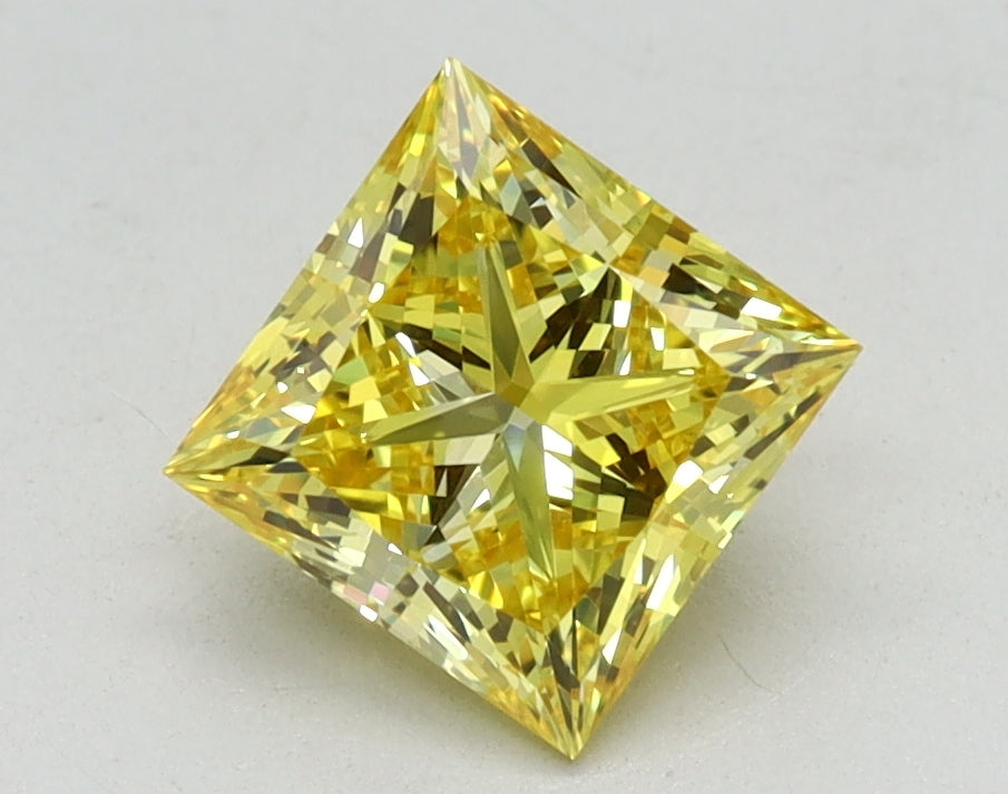 1.14ct Princess Fancy Vivid Yellow Lab-Grown Diamond — VVS2 | IGI