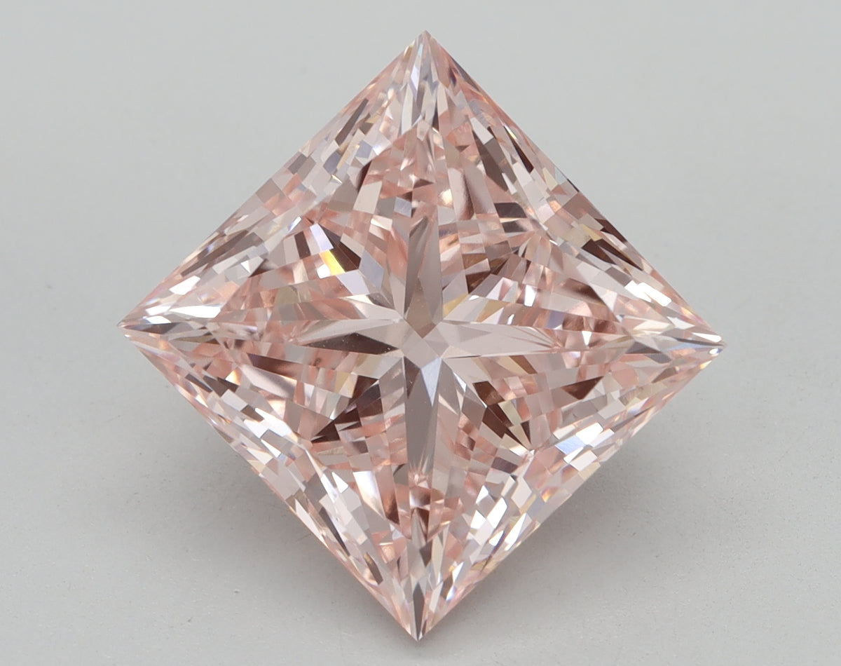7.01ct Princess Fancy Vivid Pink Lab-Grown Diamond — VS1 | IGI
