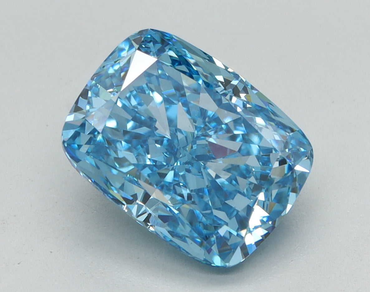 4.02ct Cushion Fancy Vivid Blue Lab-Grown Diamond — VS1 | IGI