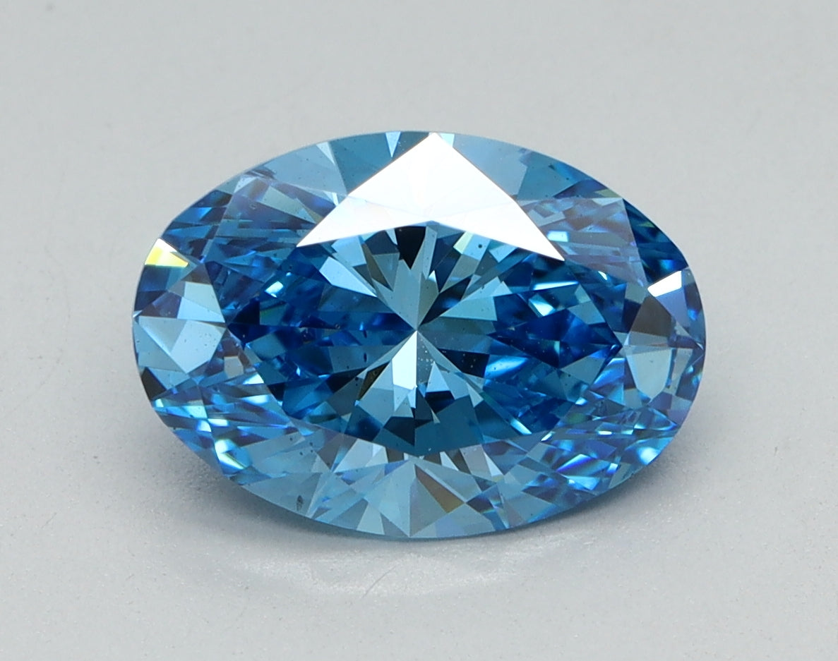 2.51ct Oval Fancy Vivid Blue Lab-Grown Diamond — VS2 | IGI
