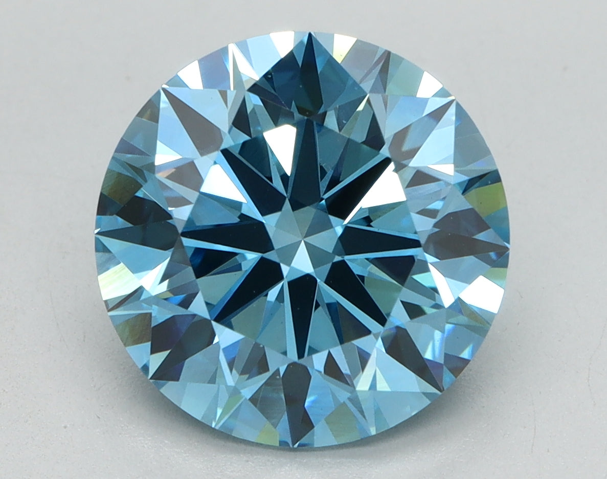 3.80ct Round Fancy Vivid Blue Lab-Grown Diamond — VS1 | IGI