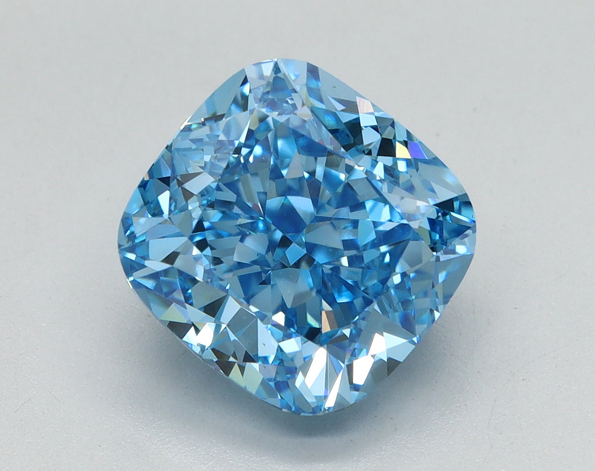 4.01ct Cushion Fancy Vivid Blue Lab-Grown Diamond — VS1 | IGI