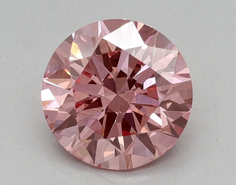 1.00ct Round Fancy Vivid Pink Lab-Grown Diamond — VS1 | IGI