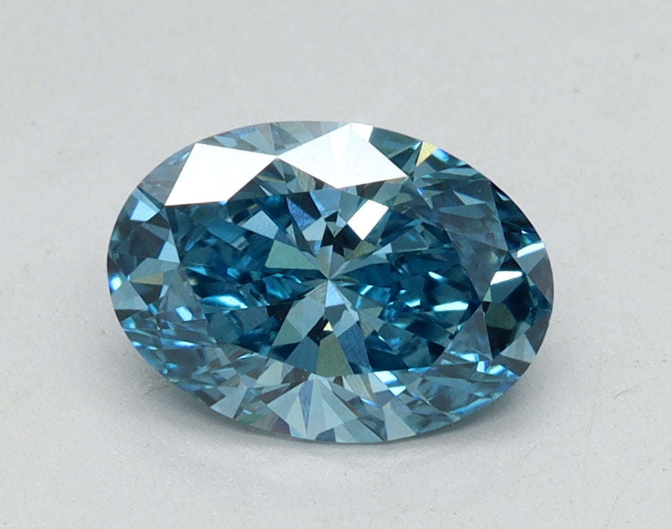 1.02ct Oval Fancy Vivid Blue Lab-Grown Diamond — VVS2 | IGI