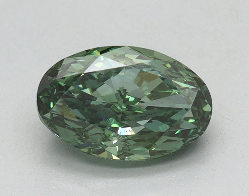 1.01ct Oval Fancy Vivid Green Lab-Grown Diamond — VVS2 | IGI