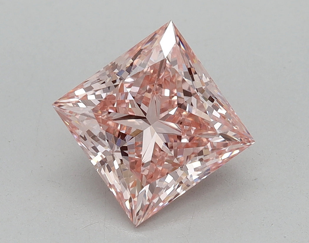 1.51ct Princess Fancy Vivid Pink Lab-Grown Diamond — VS1 | IGI