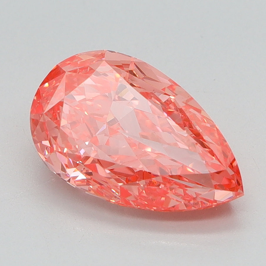 1.84ct Pear Fancy Vivid Pink Lab-Grown Diamond — VVS2 | IGI