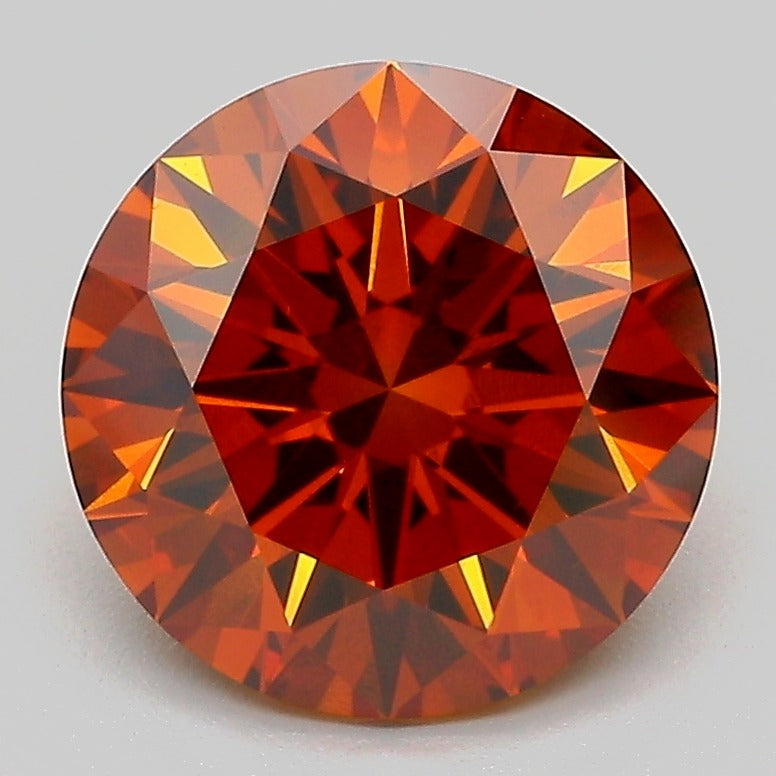 3.02ct Round Fancy Vivid Orange Lab-Grown Diamond — VVS2 | IGI