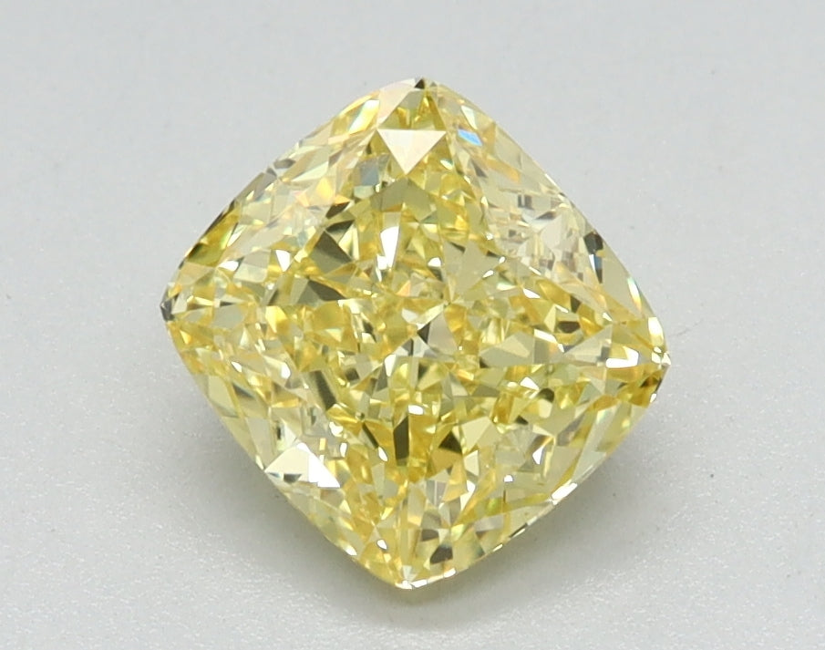 1.08ct Cushion Fancy Vivid Yellow Lab-Grown Diamond — VVS2 | IGI