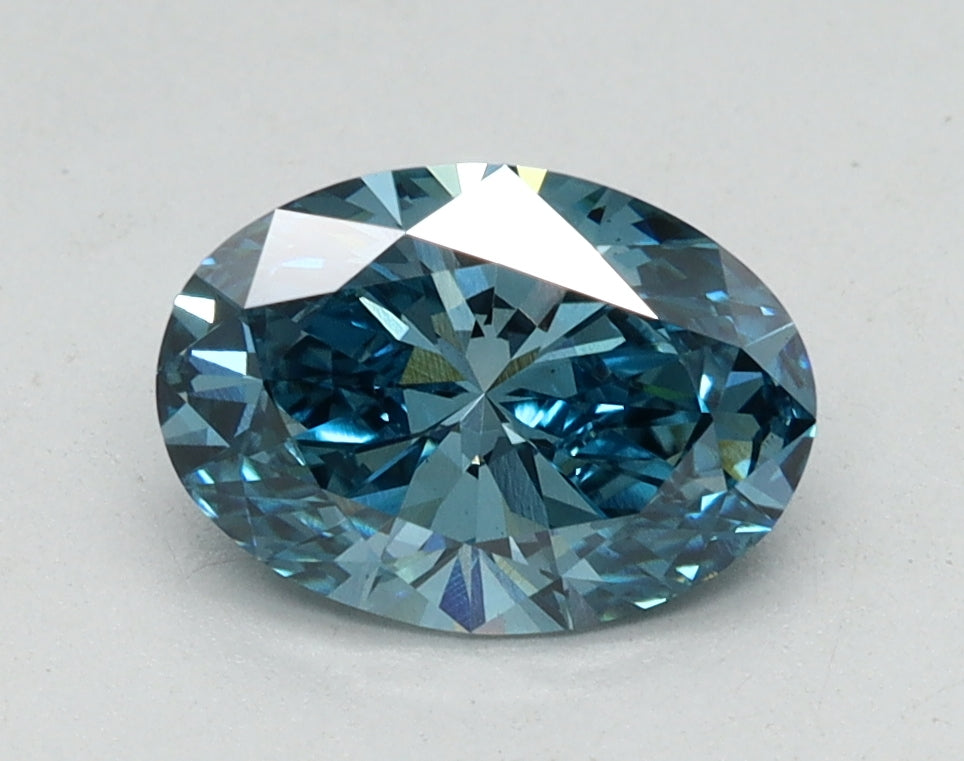 1.09ct Oval Fancy Vivid Blue Lab-Grown Diamond — VS2 | IGI