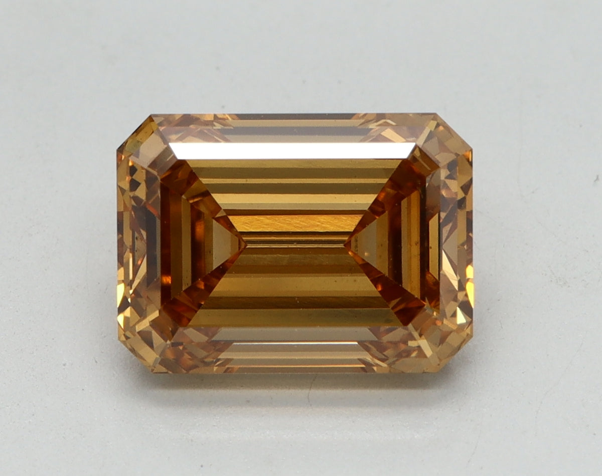 3.10ct Emerald Fancy Intense Brown Lab-Grown Diamond — VS1 | IGI