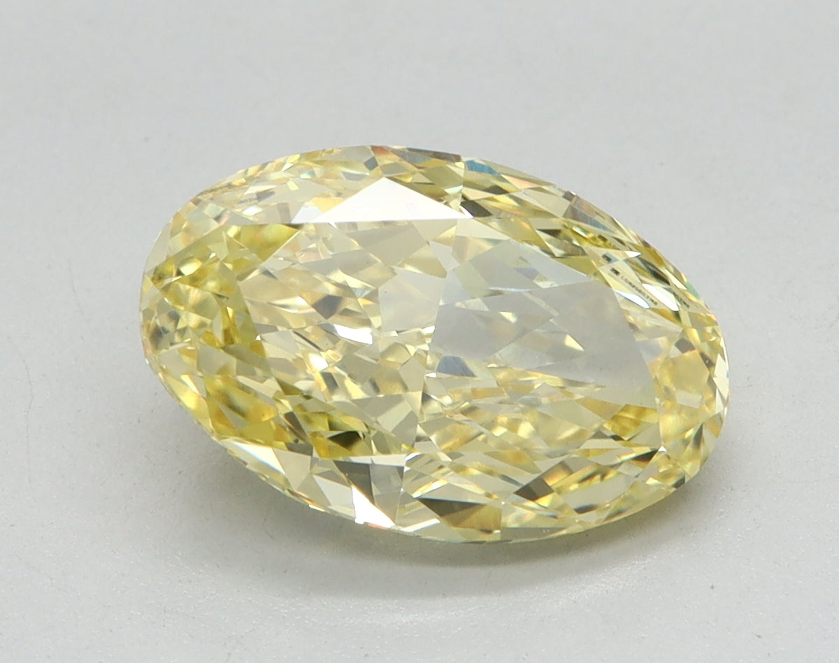 2.59ct Oval Fancy Vivid Yellow Lab-Grown Diamond — VVS2 | IGI