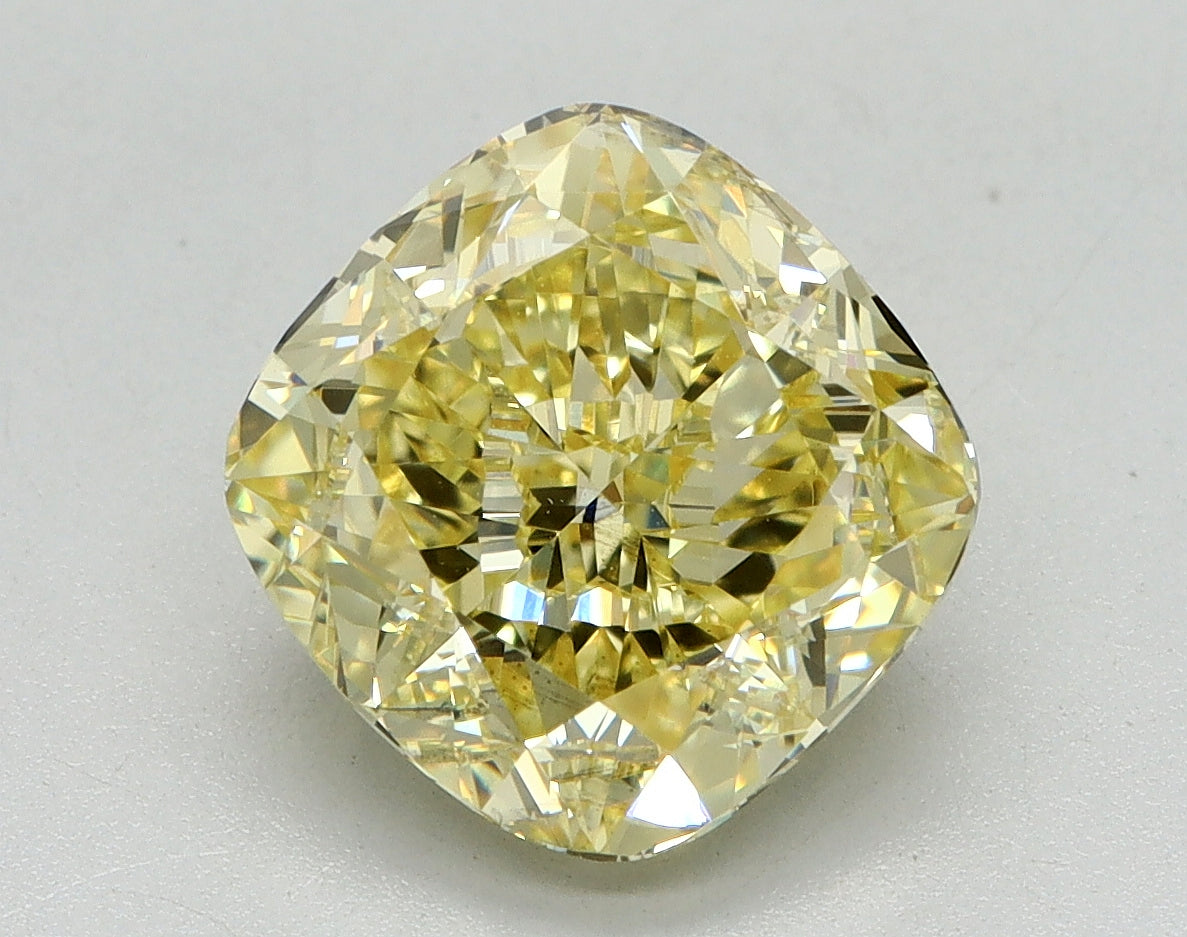 3.04ct Cushion Fancy Yellow Lab-Grown Diamond — VS1 | IGI
