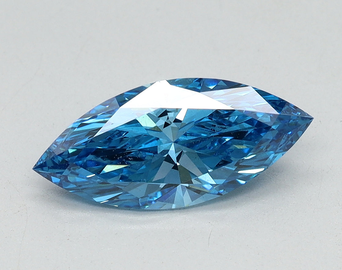 1.09ct Marquise Fancy Vivid Blue Lab-Grown Diamond — VS2 | IGI