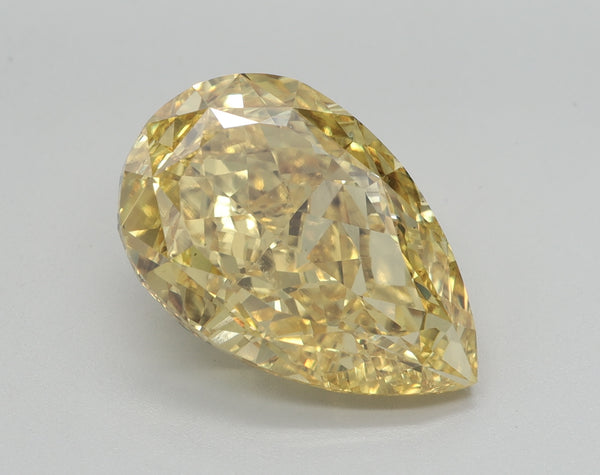6.78ct Pear Fancy Vivid Yellow Lab-Grown Diamond — VS2 | IGI