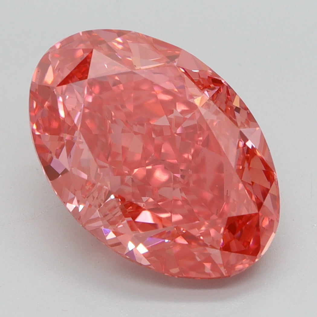 4.46ct Oval Fancy Vivid Pink Lab-Grown Diamond — VS1 | IGI