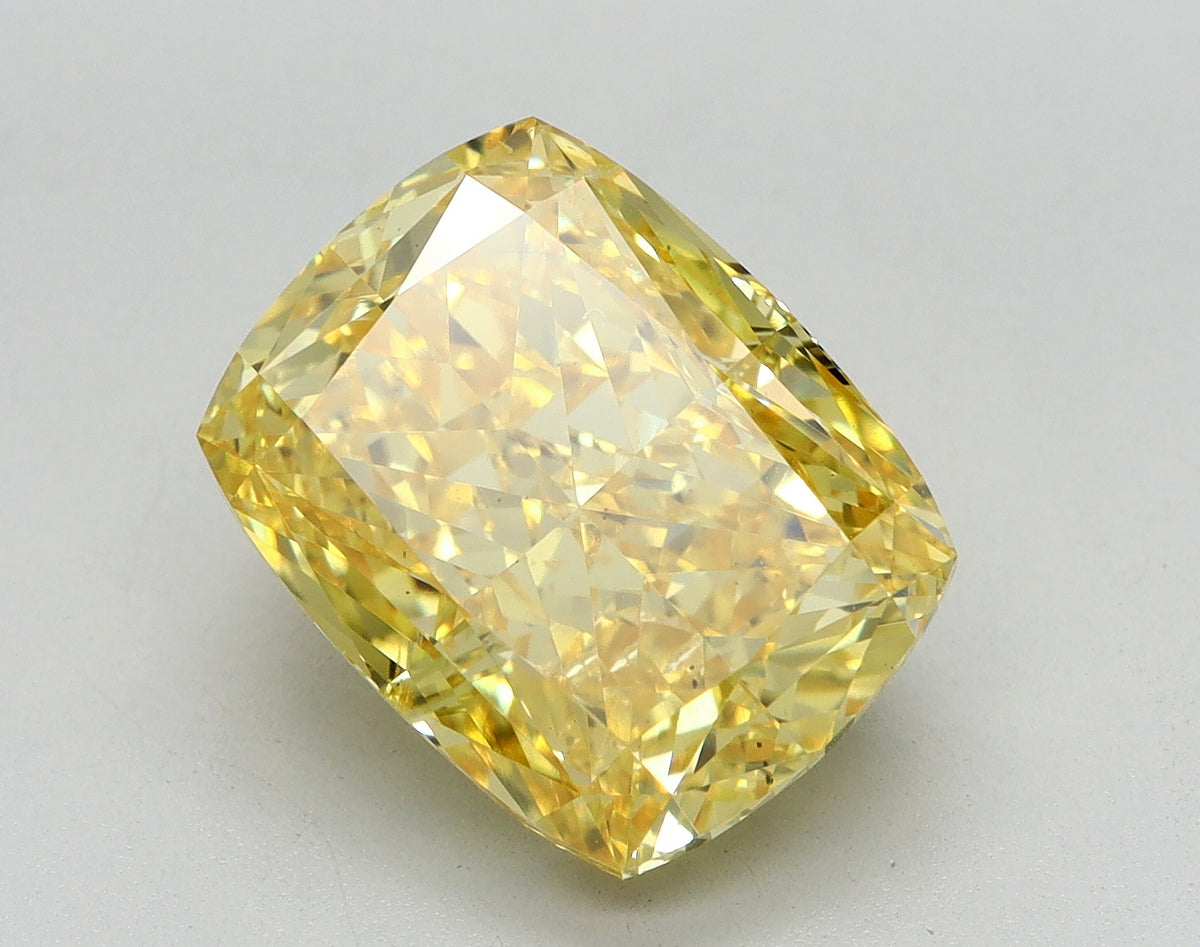 5.03ct Cushion Fancy Vivid Yellow Lab-Grown Diamond — VS2 | IGI