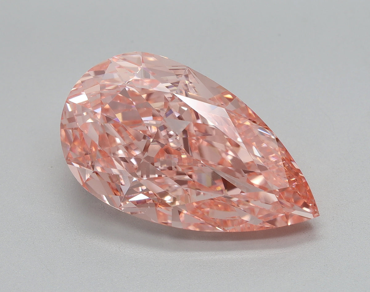 7.27ct Pear Fancy Vivid Pink Lab-Grown Diamond — VVS2 | IGI