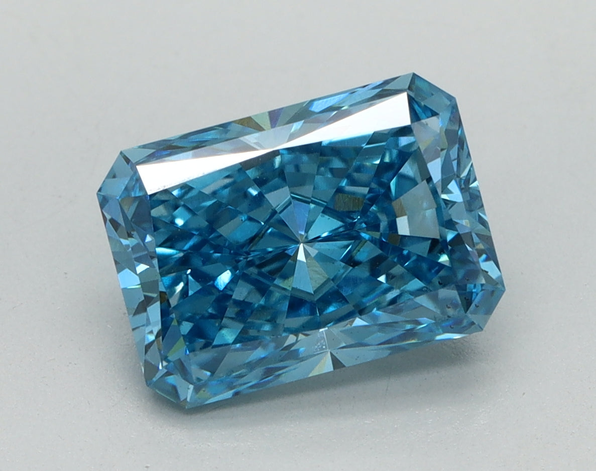 2.53ct Radiant Fancy Vivid Blue Lab-Grown Diamond — VS2 | IGI