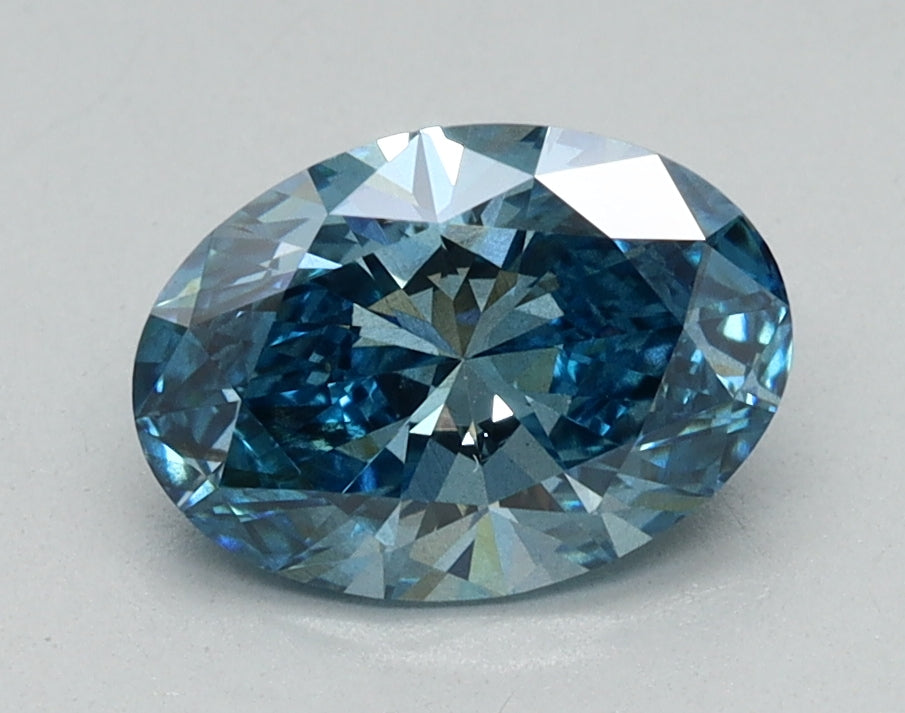 1.10ct Oval Fancy Vivid Blue Lab-Grown Diamond — SI1 | IGI