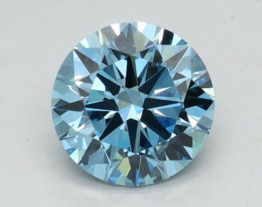 1.00ct Round Fancy Vivid Blue Lab-Grown Diamond — VS1 | IGI