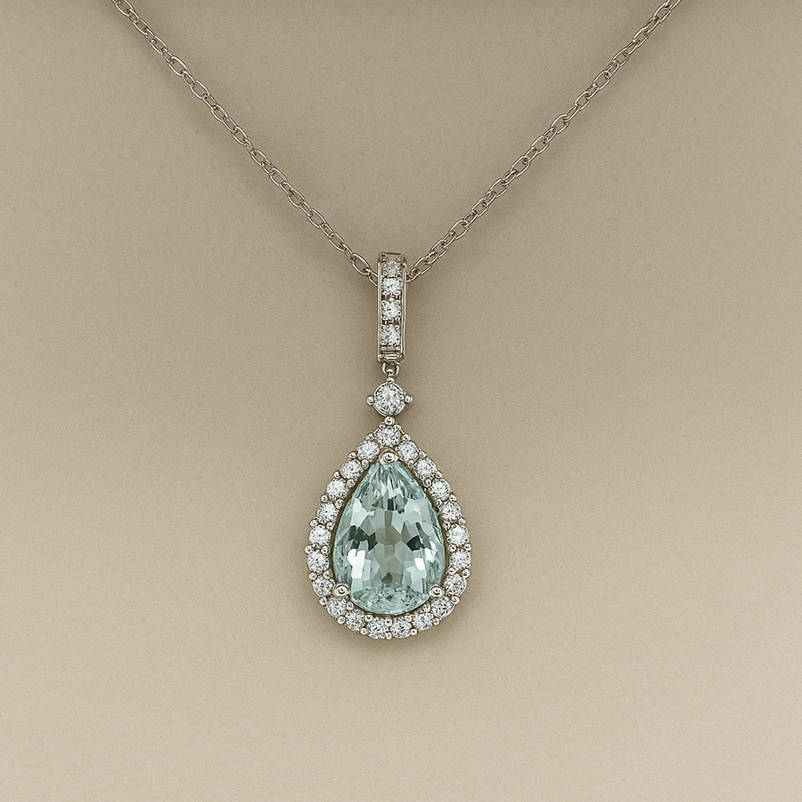 Aquamarine Teardrop Pendant — Laura Milman New York