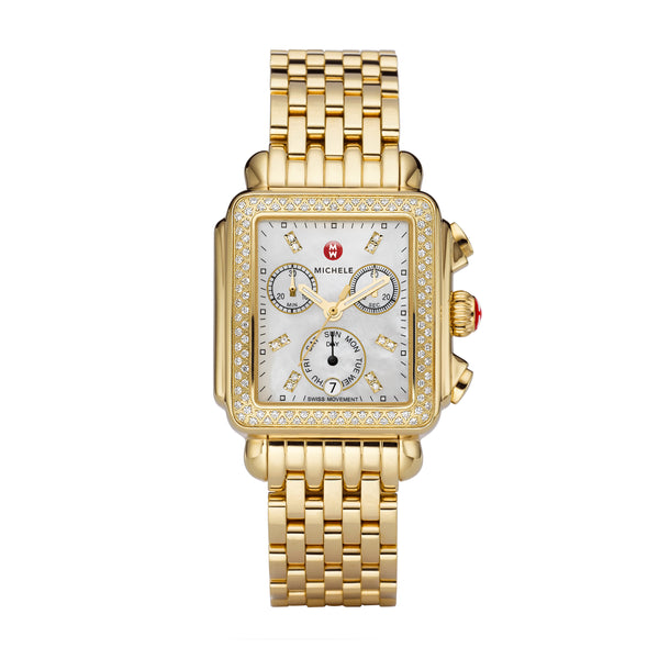 MICHELE SIGNATURE DECO GOLD DIAMOND, DIAMOND DIAL WATCH (Online Only) - Laura's Gems