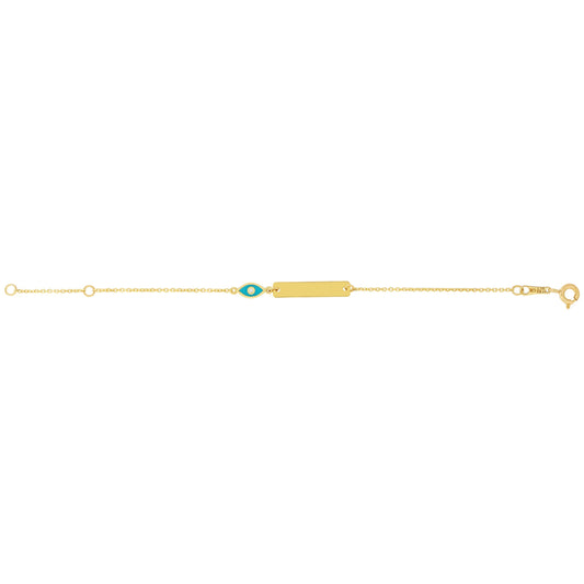 Children's Eye ID Bracelet in 14k Yellow Gold - Laura's Gems