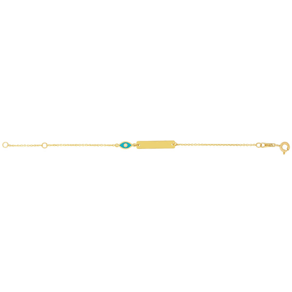 Children's Eye ID Bracelet in 14k Yellow Gold - Laura's Gems