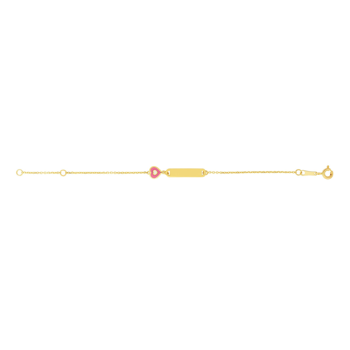 Children's Heart ID Bracelet in 14k Yellow Gold - Laura's Gems — Laura Milman New York