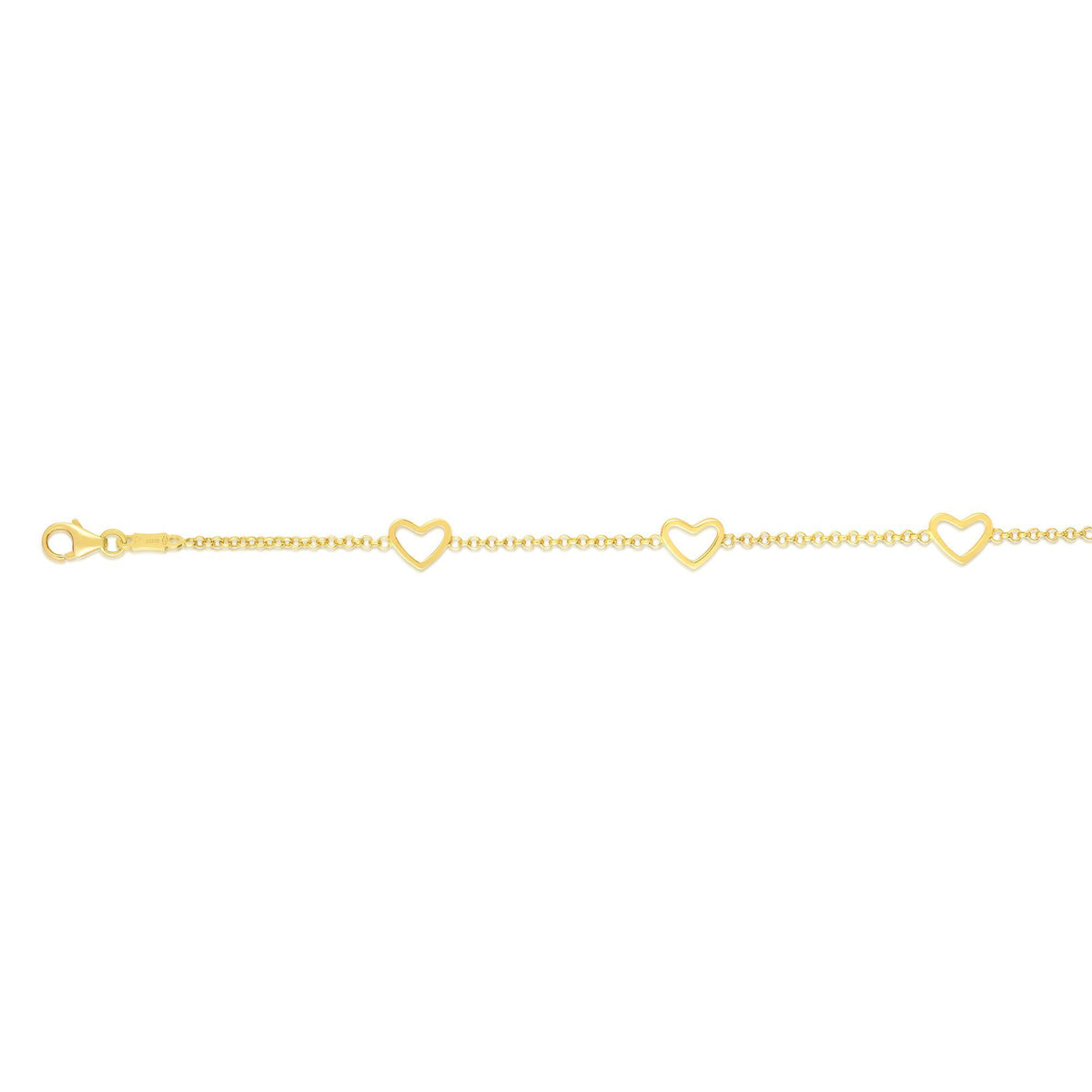 Children's Hearts Bracelet in 14k Yellow Gold - Laura's Gems — Laura Milman New York