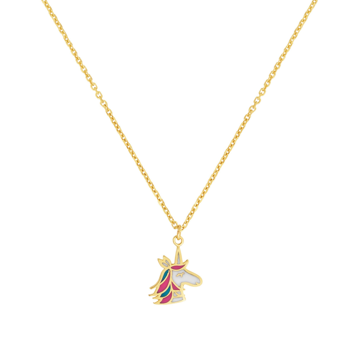 Children's Jewelry 14kt Gold Unicorn Pendant & Necklace - Laura's Gems — Laura Milman New York