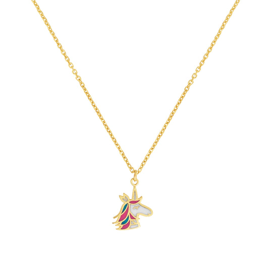 Children's Jewelry 14kt Gold Unicorn Pendant & Necklace - Laura's Gems