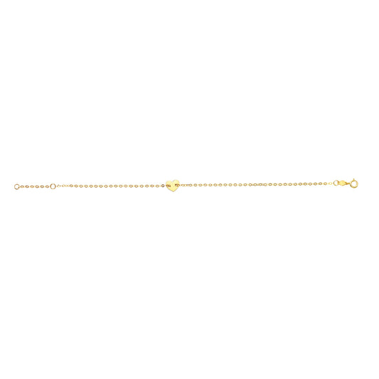 Children's Single Heart Bracelet in 14k Yellow Gold - Laura's Gems