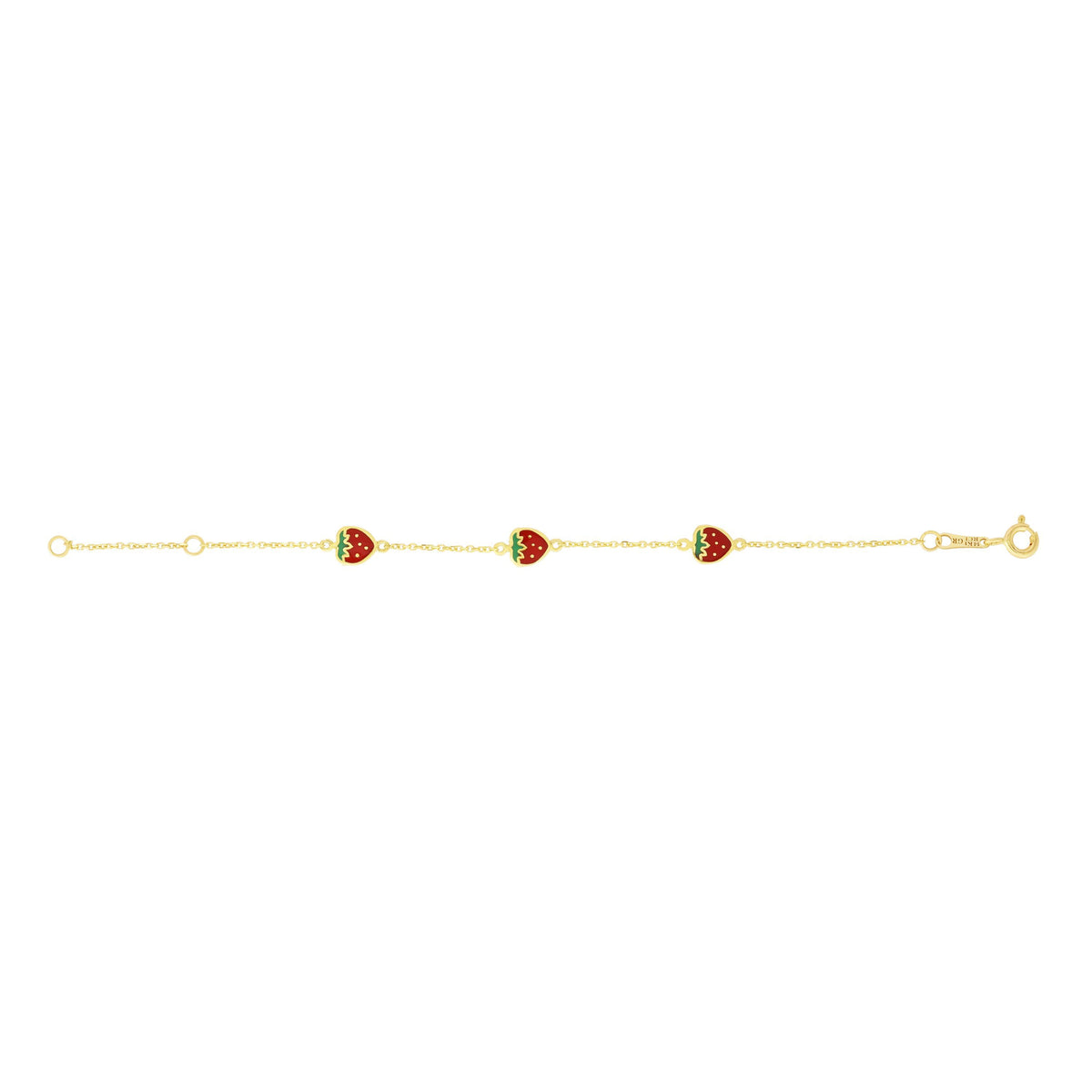 Children's Strawberry Bracelet in 14k Yellow Gold - Laura's Gems — Laura Milman New York