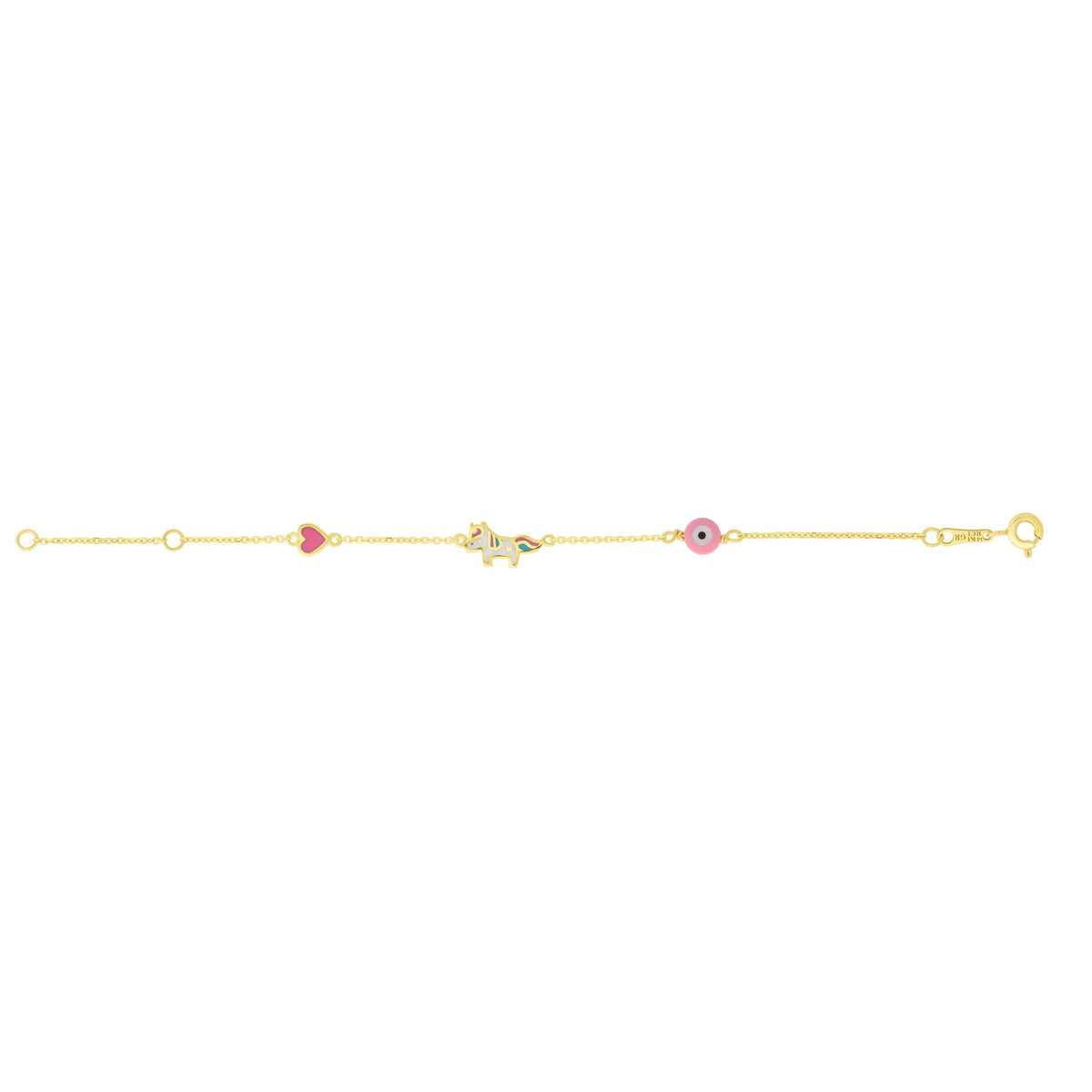 Children's Unicorn Charm Bracelet in 14k Yellow Gold - Laura's Gems — Laura Milman New York