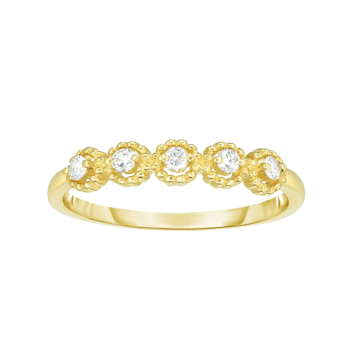 Diamond Round Shape Stackable Ring/Ban - Sizable - Laura's Gems