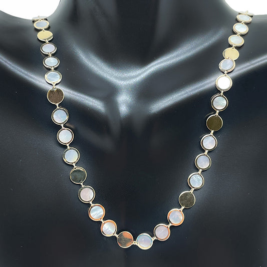 Gold and Mother of Pearl Fancy Necklace - Laura's Gems