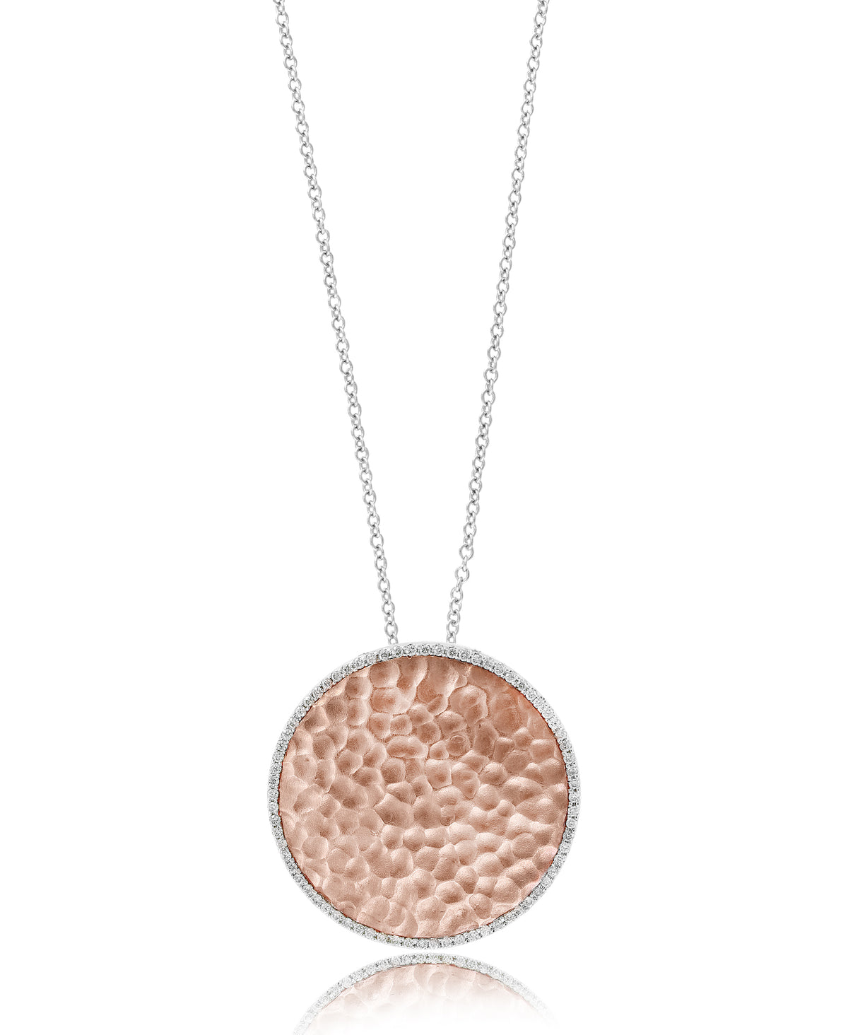 Round Circle Plate Pendant with Accents and Diamonds in 14k Gold - Laura's Gems