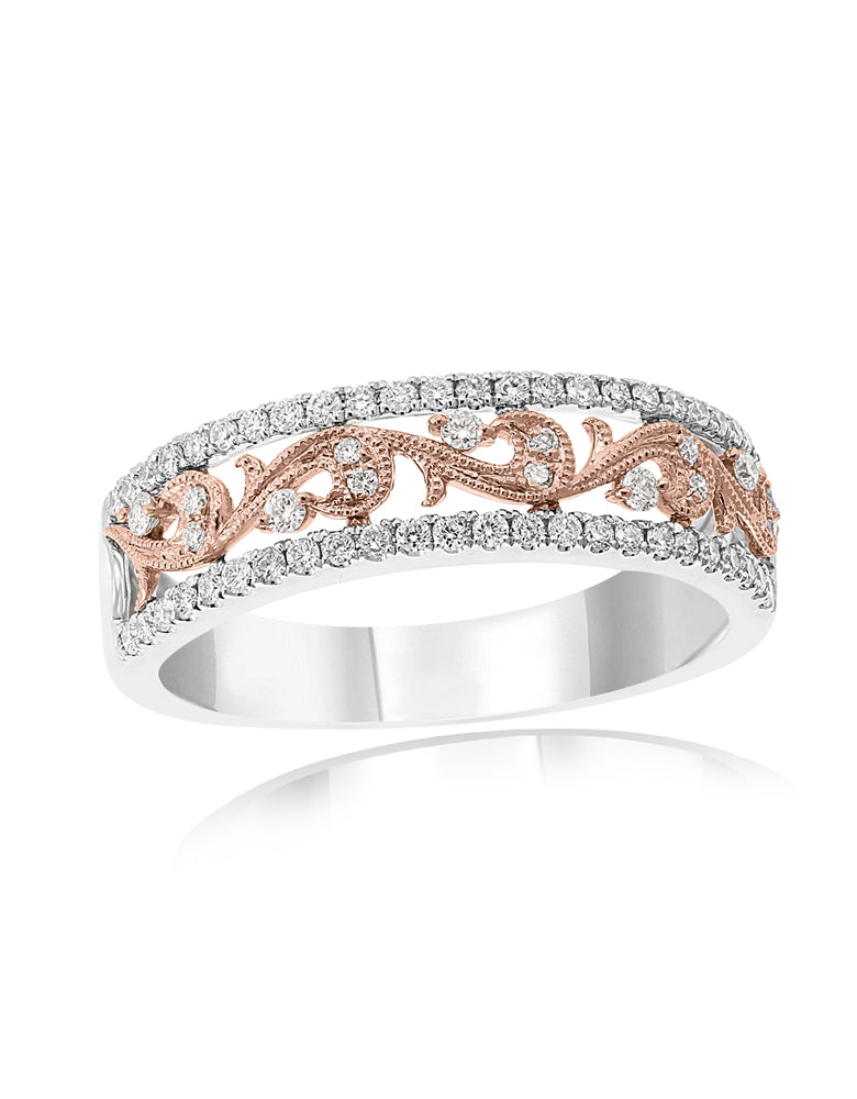 Diamond Ring in 14k White and Rose Gold - Laura's Gems — Laura Milman New York
