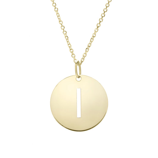 Initial "I" Circle Pendant & Necklace - Laura's Gems