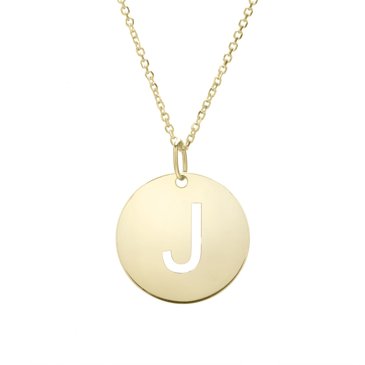 Initial "J" Circle Pendant & Necklace - Laura's Gems — Laura Milman New York