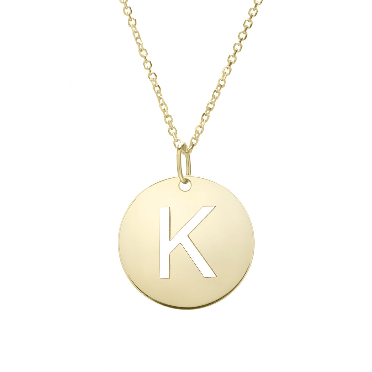 Initial "K" Circle Pendant & Necklace - Laura's Gems — Laura Milman New York