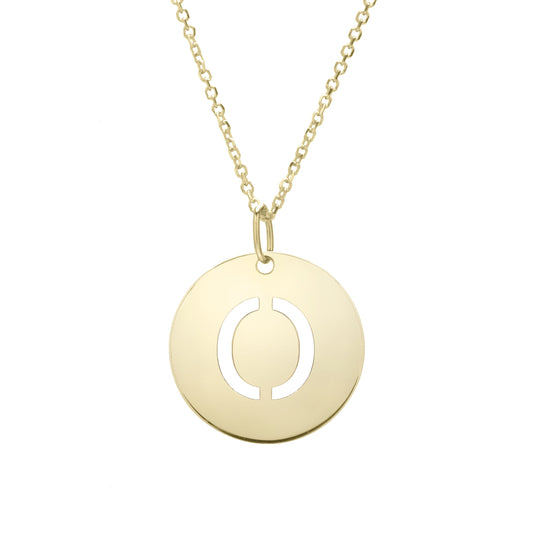 Initial "O" Circle Pendant & Necklace - Laura's Gems