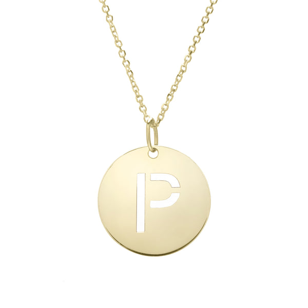 Initial "P" Circle Pendant & Necklace - Laura's Gems