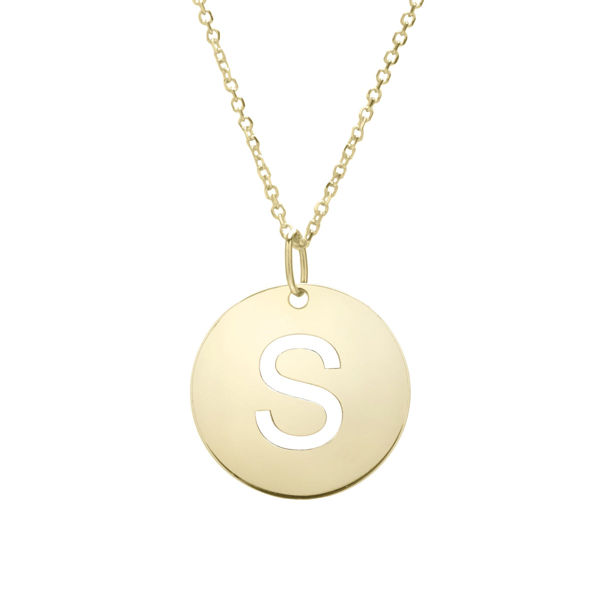 Initial "S" Circle Pendant & Necklace - Laura's Gems — Laura Milman New York